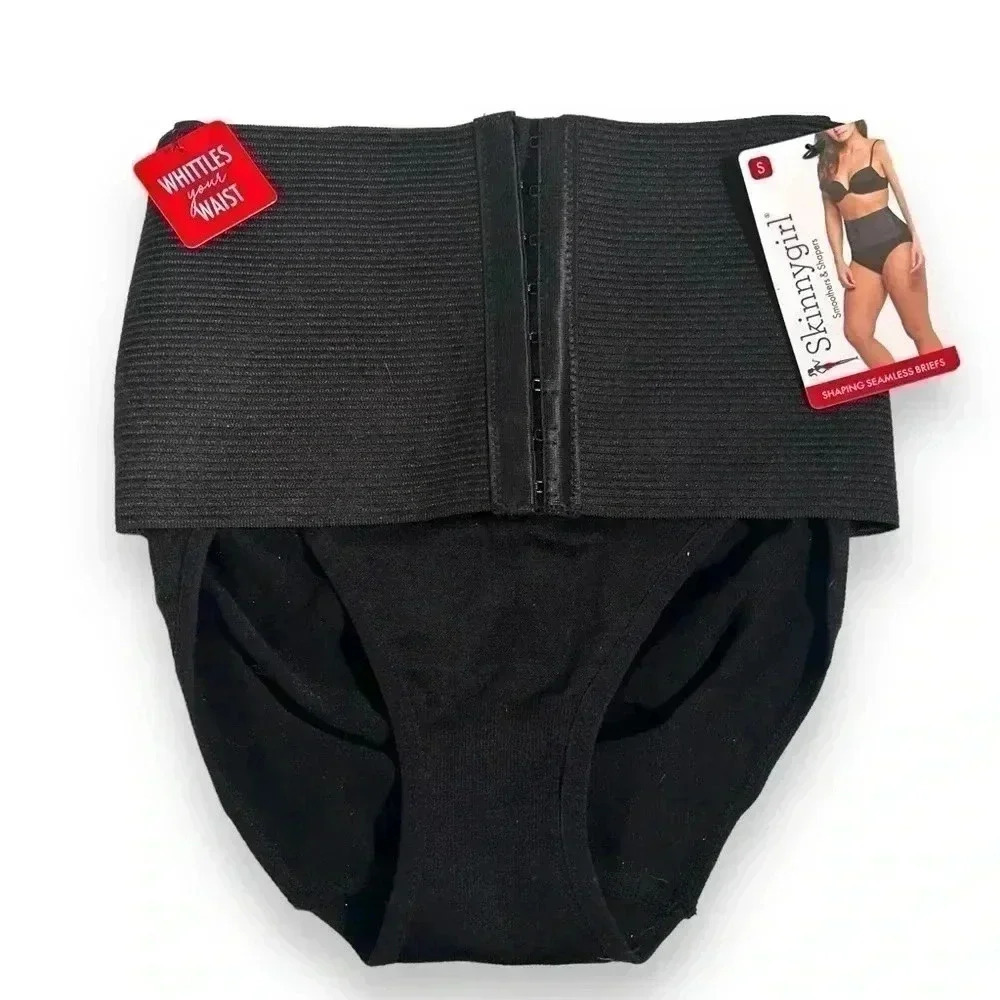 NWT SKINNYGIRL SHAPING ELASTIC BAND HOOK&EYE BRIEFS S